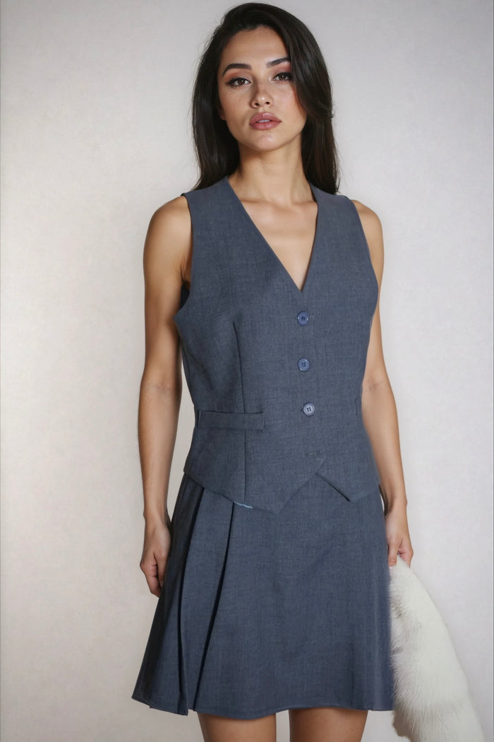 SET GILET PIÙ GONNA BLU