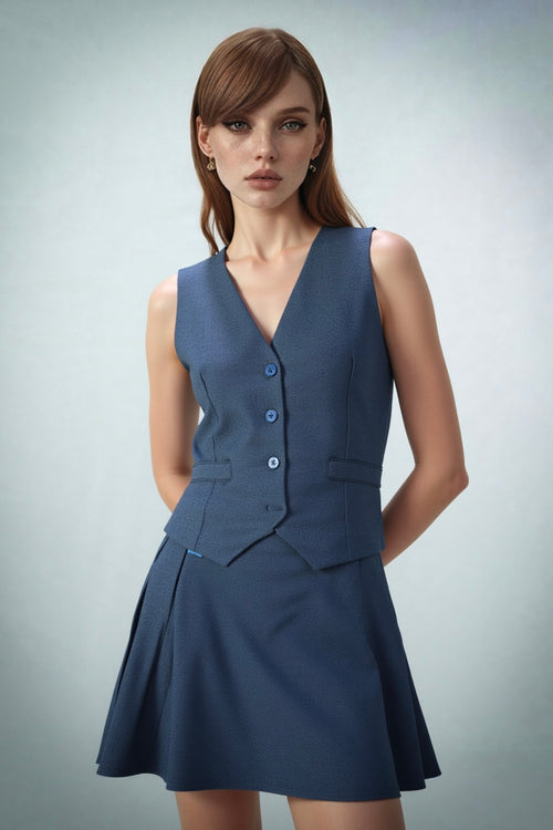 SET GILET PIÙ GONNA BLU