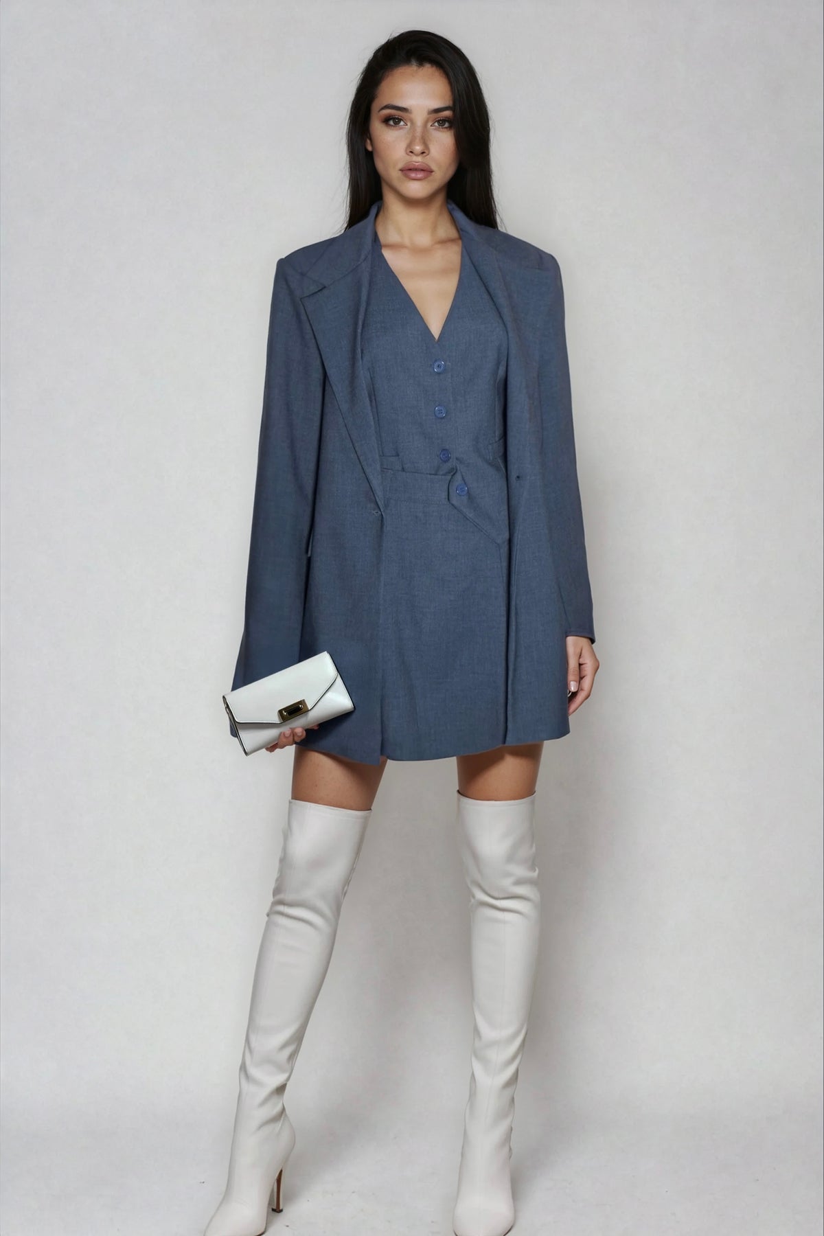 BLAZER LUNGO OVER BLU