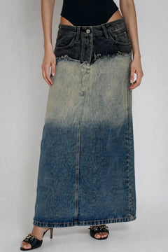 Gonna jeans sfumata