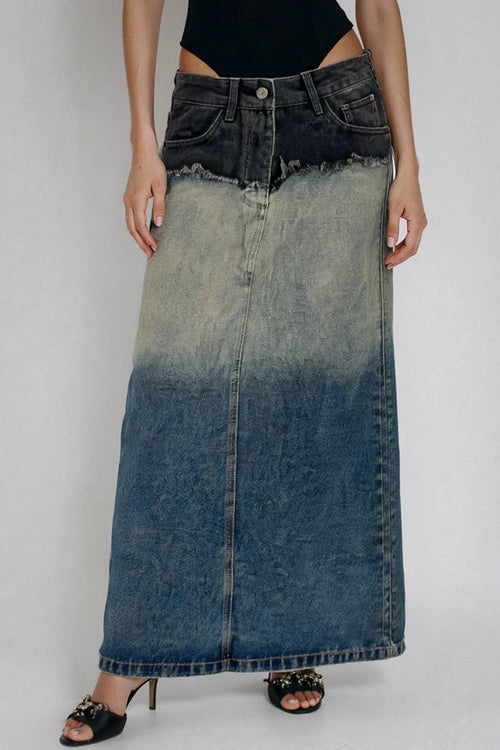 Gonna jeans sfumata